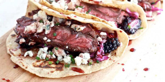Eat Up: Skirt Steak Tacos with Blackberry Pear Slaw