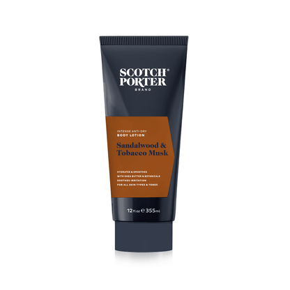 SCOTCH PORTER BRAND Body Care Products Intense Anti-Dry Body Lotion | Sandalwood & Tobacco Musk