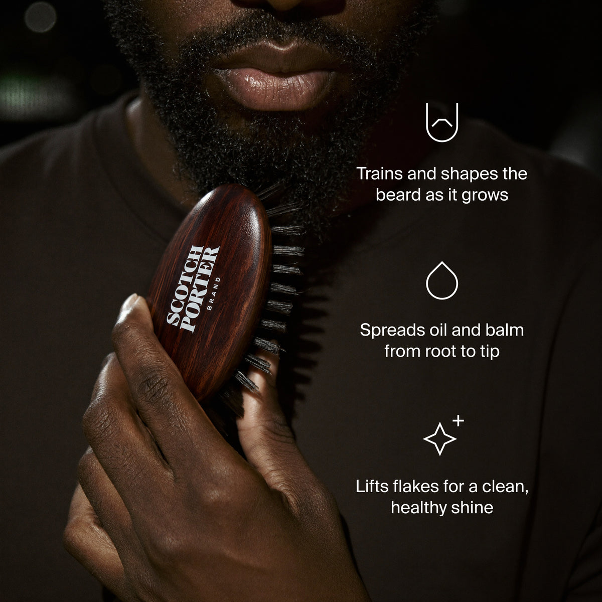 Boar bristle beard brush
